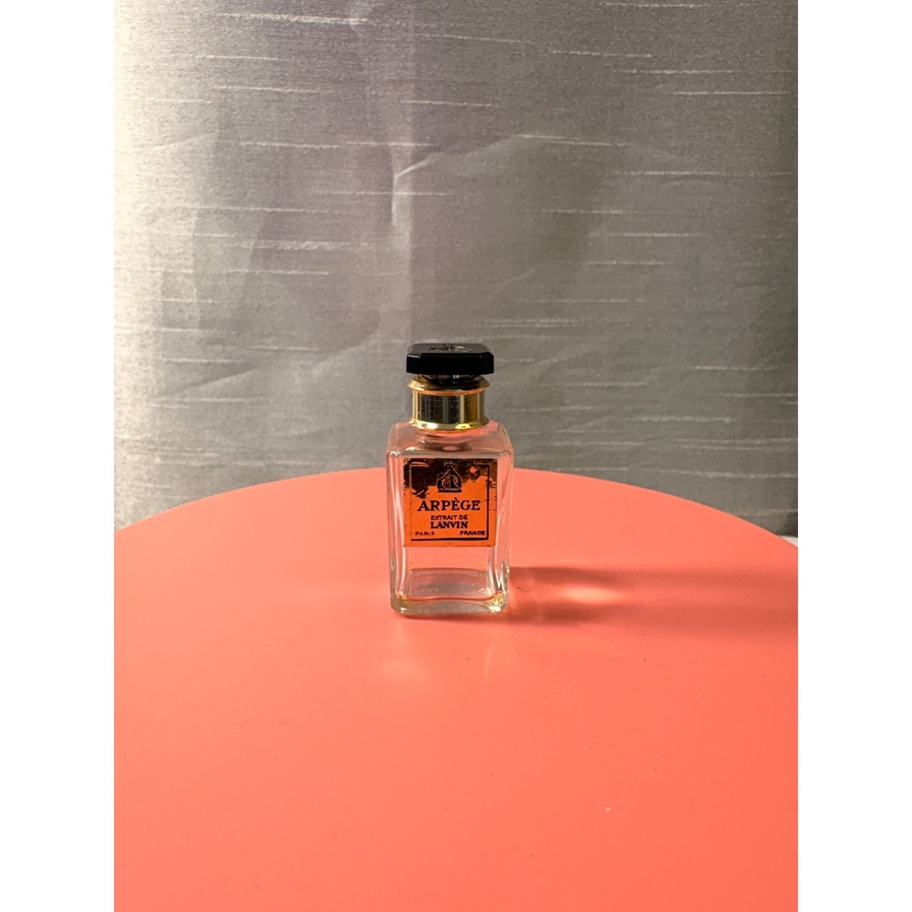 Vintage Lanvin Arpege Extrait de Parfum Empty Glass Bottle Gold Black France